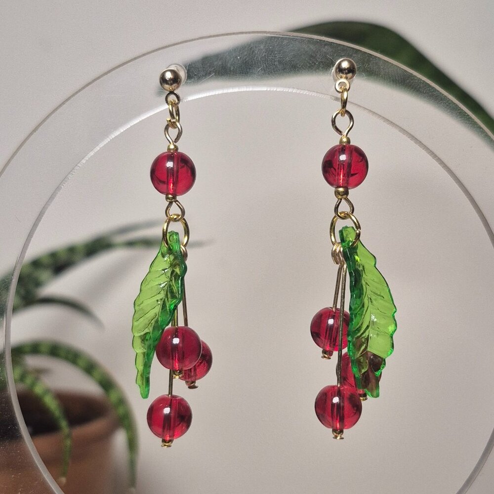 Berries in the Patch Golden Earrings